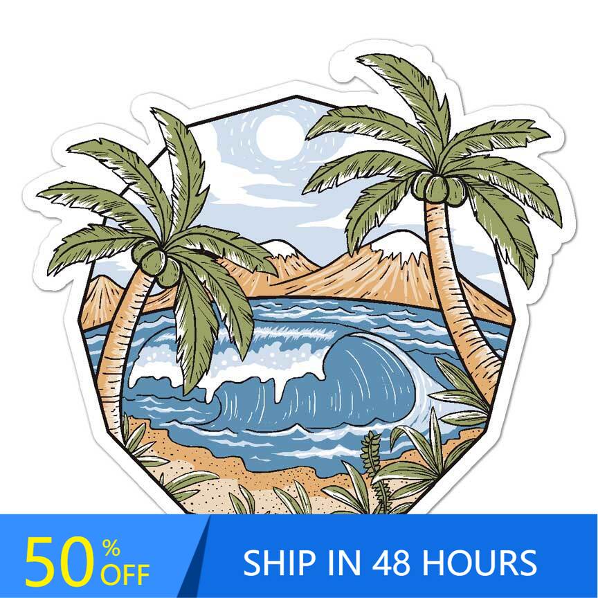 Palm Trees Beach Surf, Retro B - Laptop Unique Accessories review and price