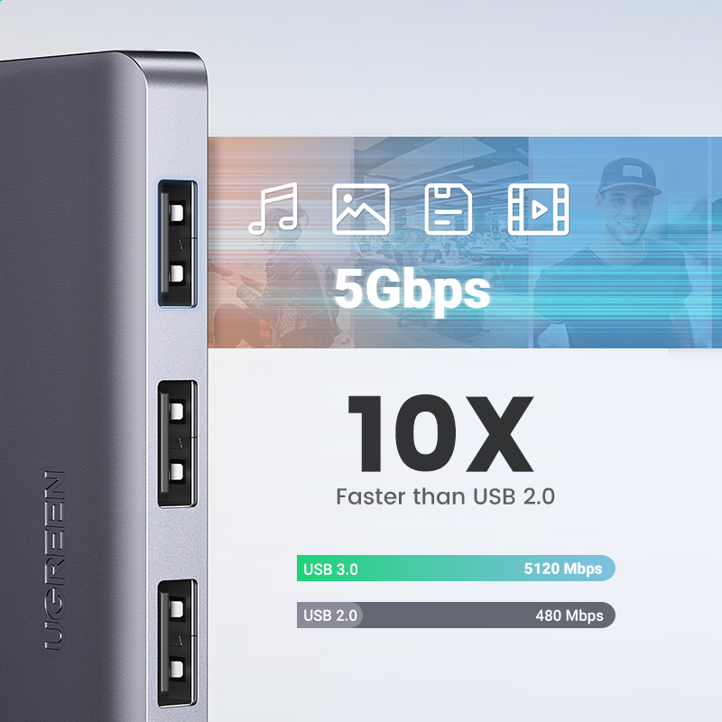 UGREEN USB HUB 4 Ports USB-A S - Xbox Laptop Accessories review and price